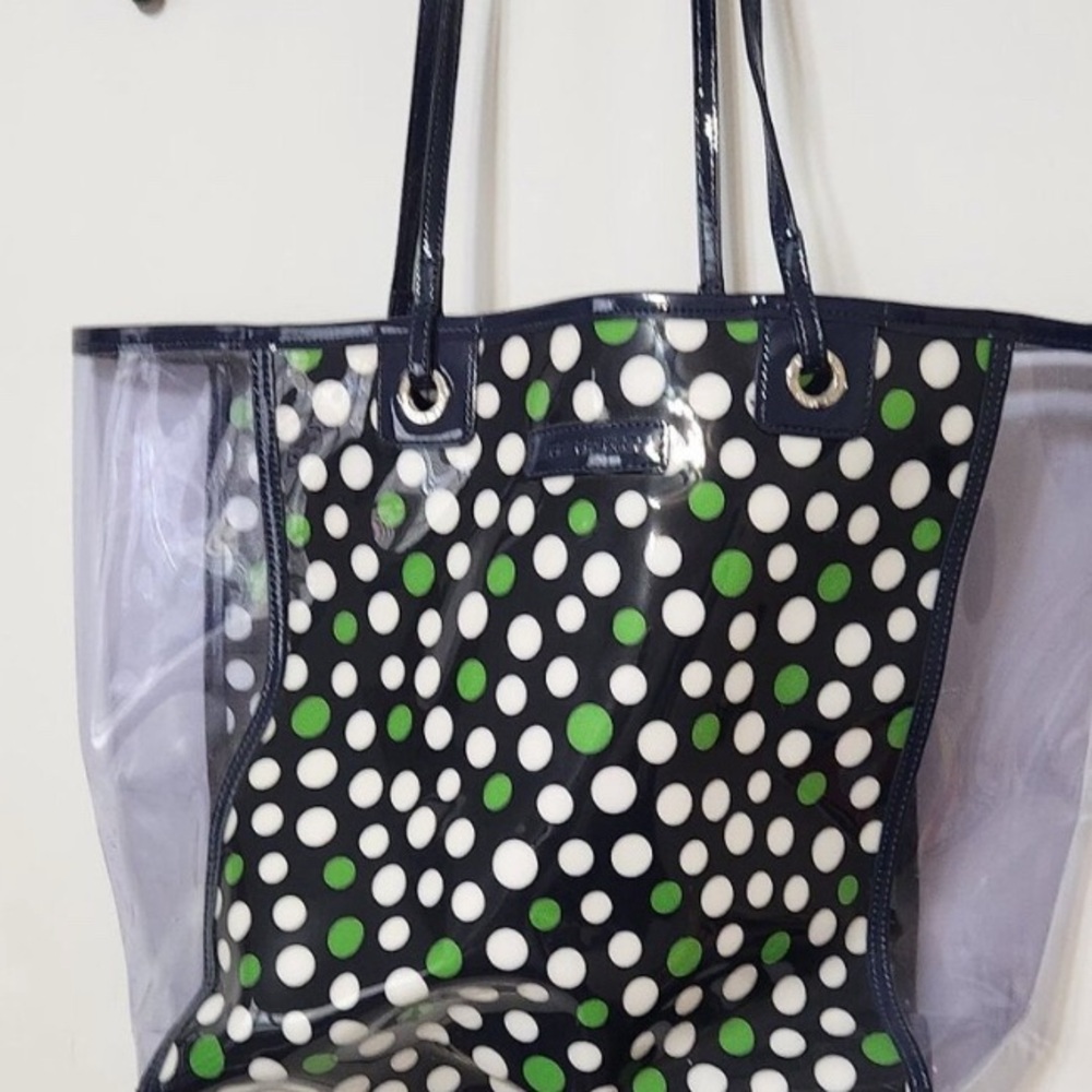 Vera Bradley Bag Clear Colorful Tote Lucky Dots Shoulder Handbag Satchel Beach